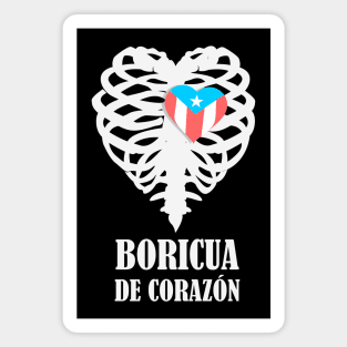 Boricua Flag Heart X-Ray Text Magnet